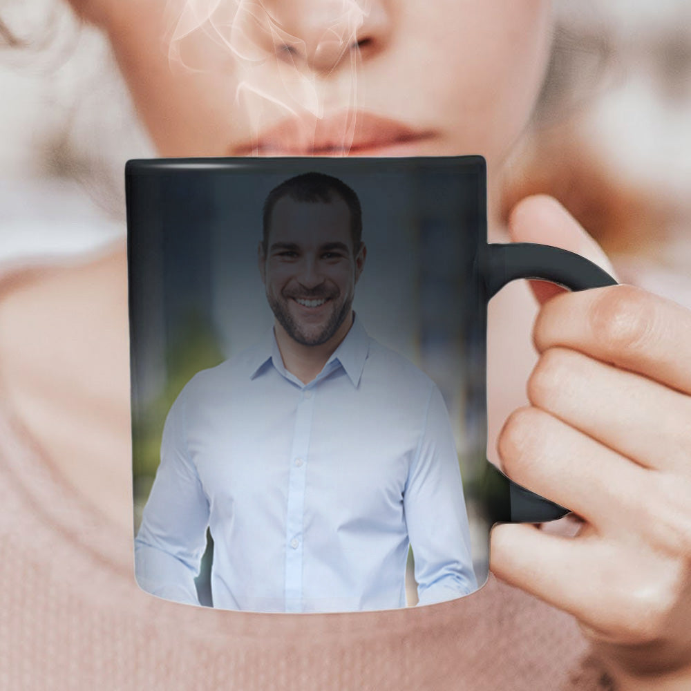 Custom Magic Photo Mug Color Changing Coffee Mug With 2 same Photos