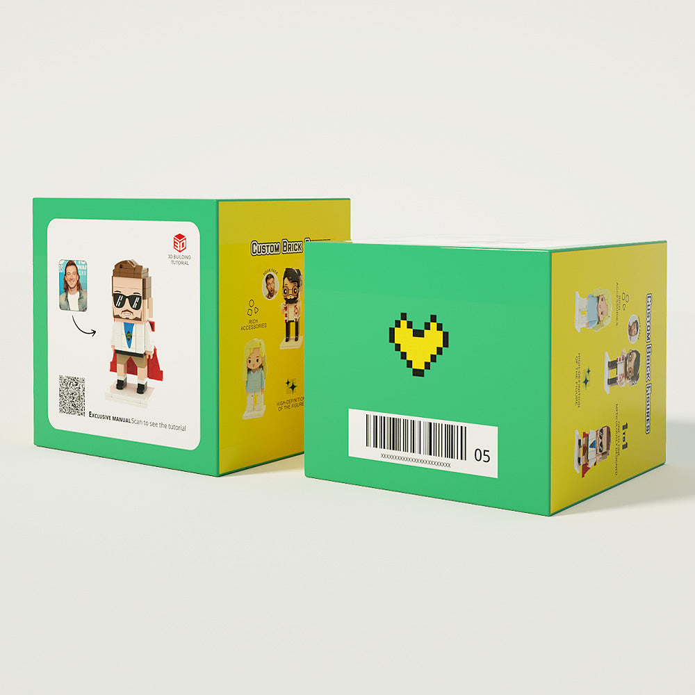 Creative Children's Growth Record Photo Frame Full Body Customizable 3 People Custom Brick Figures Photo Frame Small Particle Block