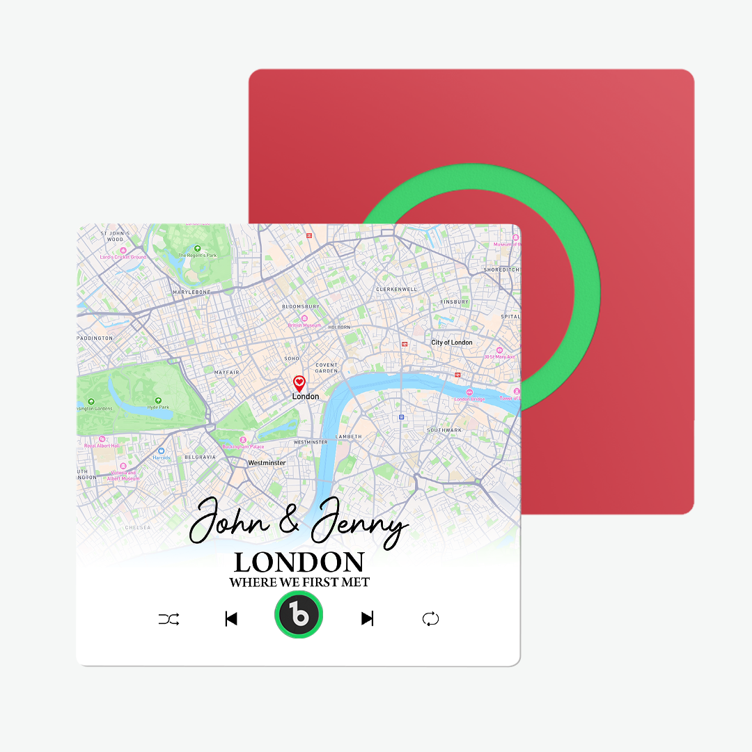 FridgeBeats Frameless Custom Map Personalized Text Colorful Music Fridge Magnet Sticker Special for Valentine's Day New 4.0 Upgrade