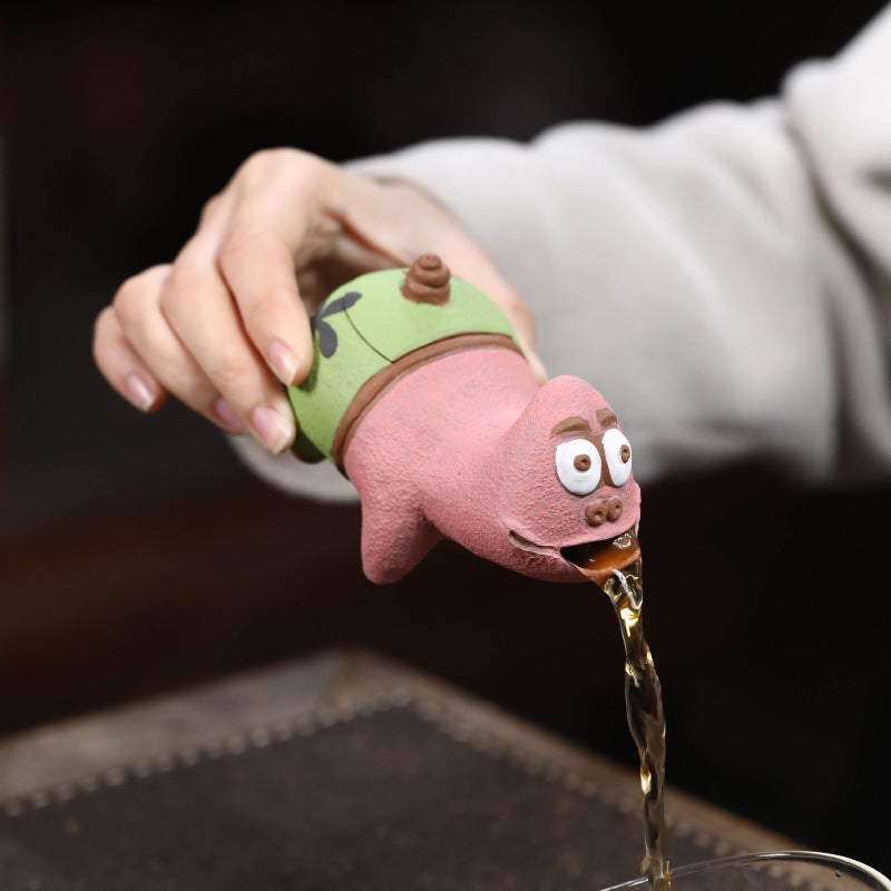 Patrick Star Purple Clay Pot Teapot Tea Set