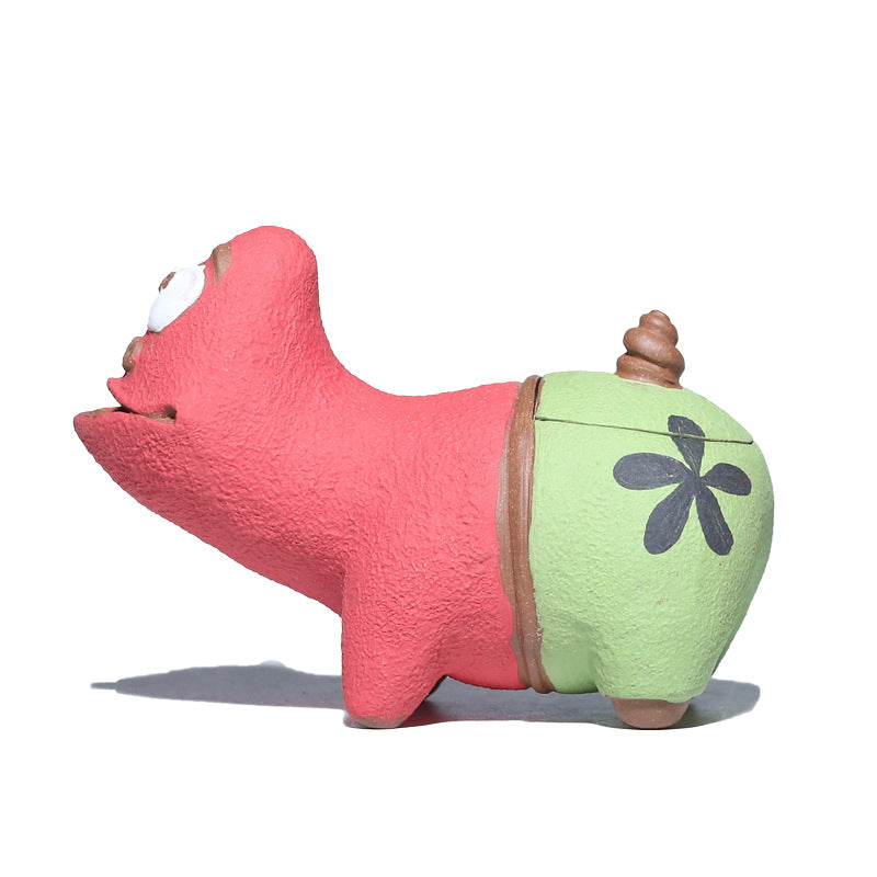 Patrick Star Purple Clay Pot Teapot Tea Set