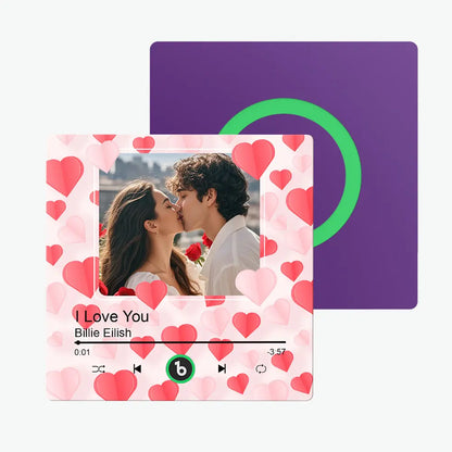 FridgeBeats Frameless Custom Photo with Hearts Music Fridge Magnet Sticker Special for Valentine's Day New 4.0 Upgrade