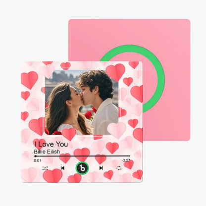 FridgeBeats Frameless Custom Photo with Hearts Music Fridge Magnet Sticker Special for Valentine's Day New 4.0 Upgrade